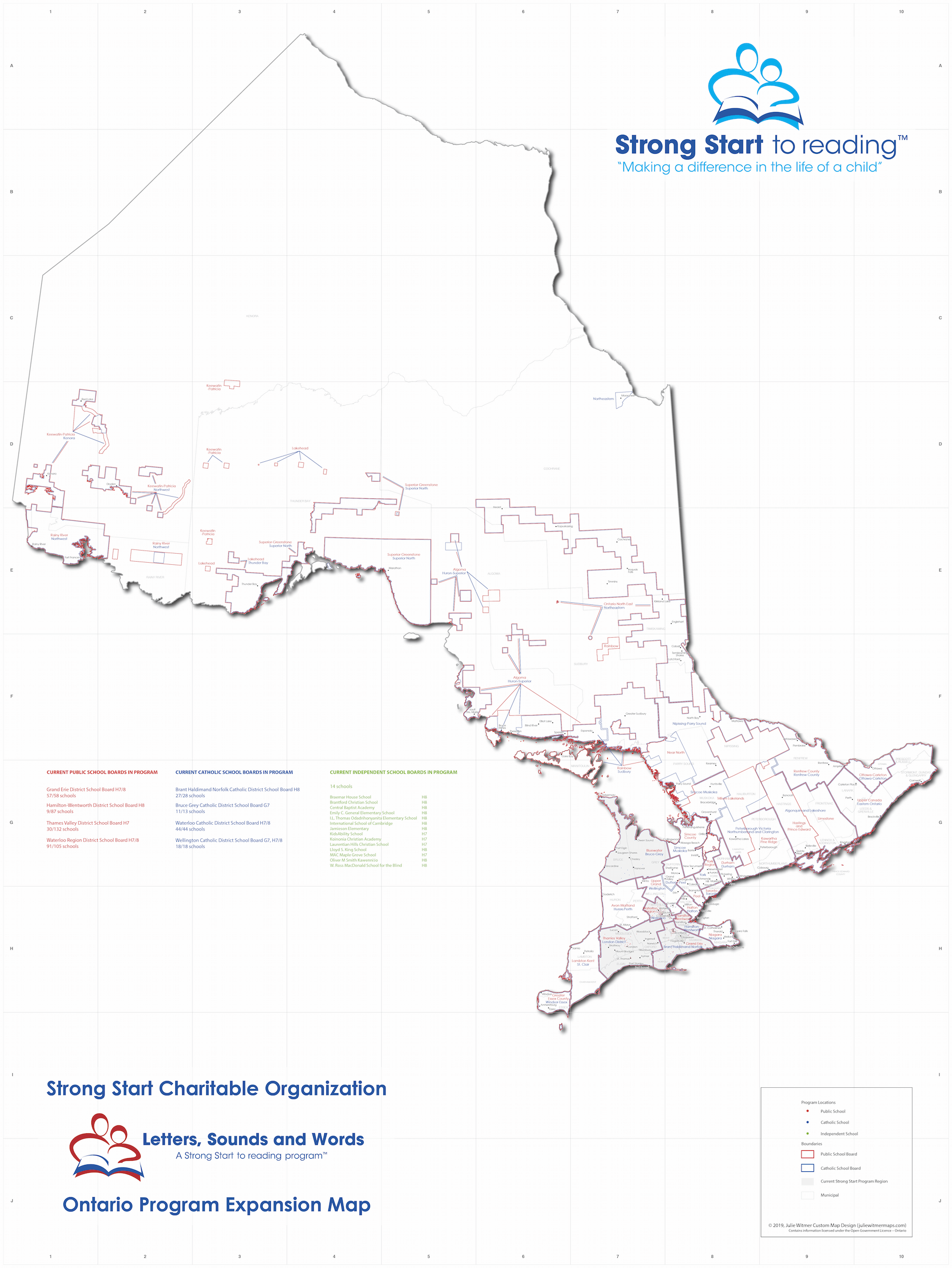 Southwest Ontario map of Strong Start program locations