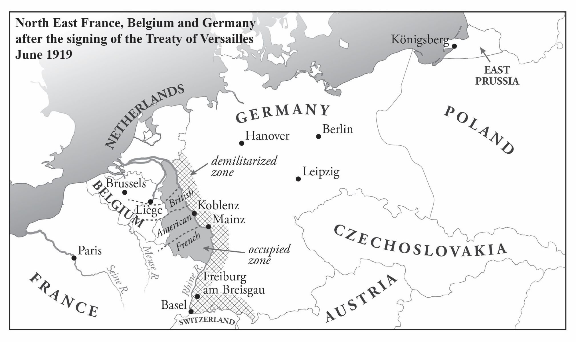 North east France, Belgium, Germany 1919